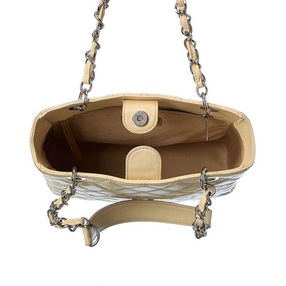 Chanel Beige Quilted Caviar Leather Cc Petite Shopping Tote (Authentic - Picture 4 of 5